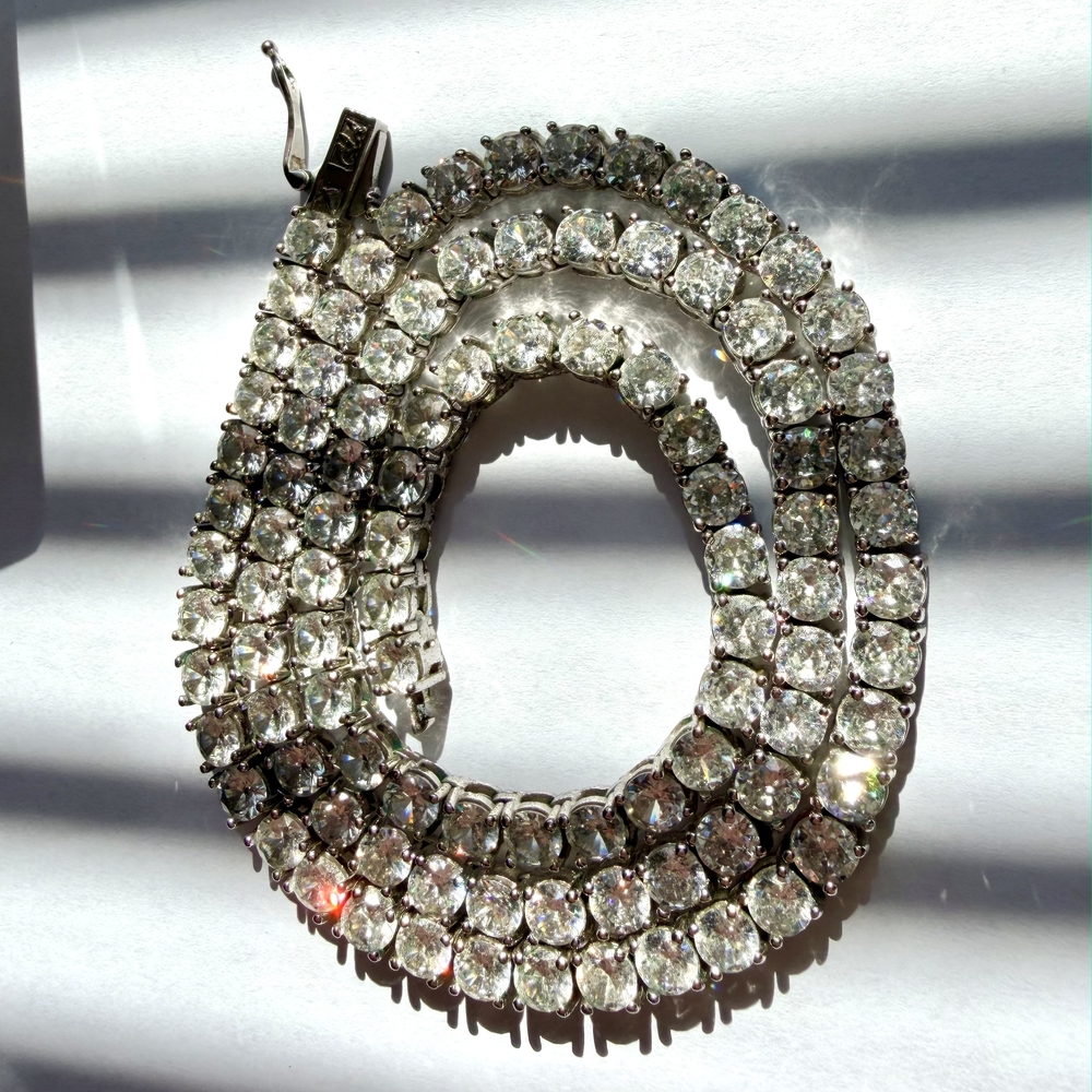 Brilliant Clear Crystal Tennis Necklace - Women's Jewelry